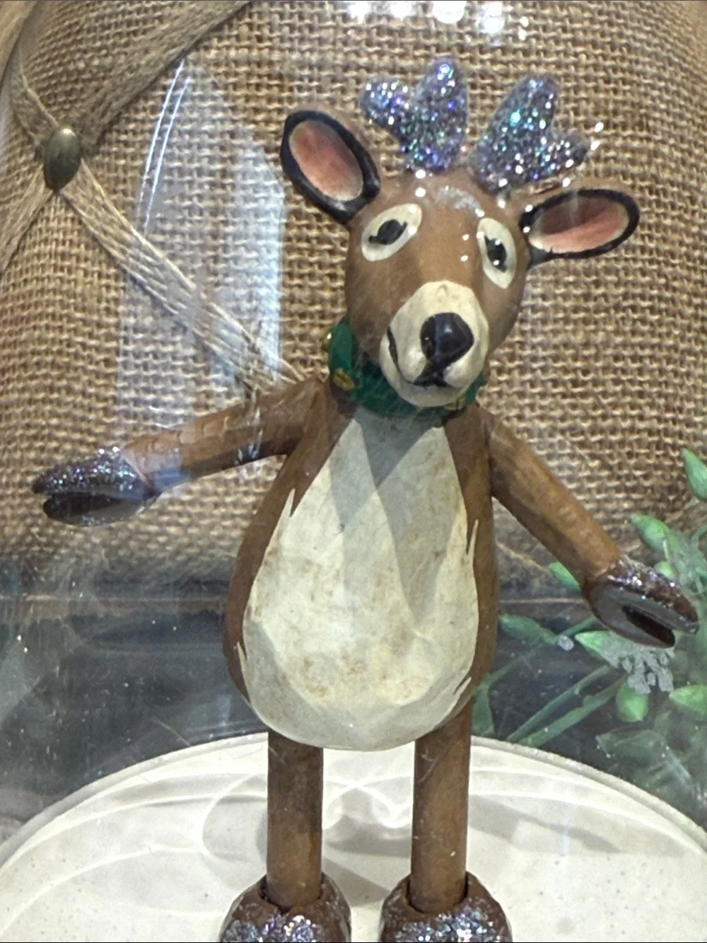Hallmark Happy Tapper Reindeer Musical Dome Figurine